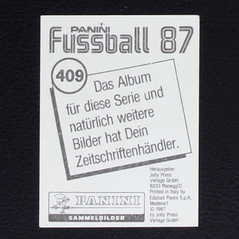 Glenn Hoddle Panini Sticker Nr. 409 - Fußball 87