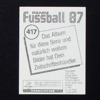 Gary Lineker Panini Sticker Nr. 417- Fußball 87