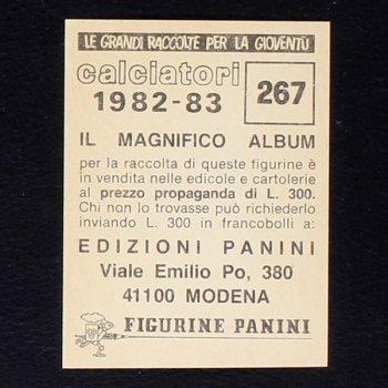 Udinese Panini Sticker No. 267 - Calciatori 1982