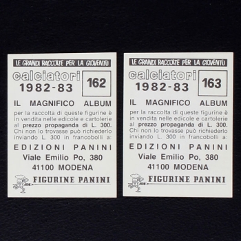 Juventus Panini Sticker No. 162 and 163 - Calciatori 1982