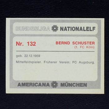 Bernd Schuster Americana Card No. 132 - Bundesliga Nationalelf 1978