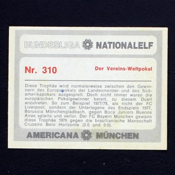 Vereins Weltpokal Americana Card No. 310 - Bundesliga Nationalelf