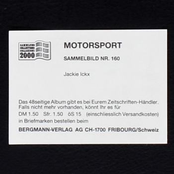 Jackie Ickx Bergmann Sticker No. 160 - Motorsport