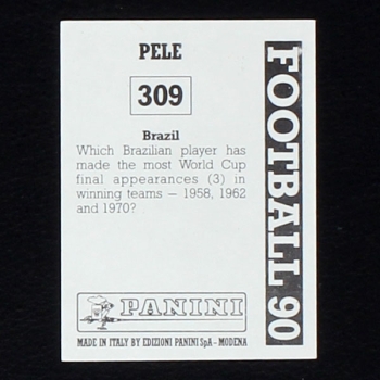 Pele Panini Sticker No. 309 - Football 90