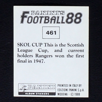 Skol Cup Panini Sticker No. 461 - Football 88