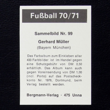 Gerd Müller Bergmann Sticker No. 99 - Fußball 70-71