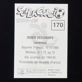 Didier Deschamps Panini Sticker No. 170 - Super Calcio 1994