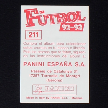 Frank Rijkaard Panini Sticker No. 211 - Futbol 92