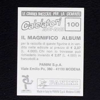 Roberto Mancini Panini Sticker No. 100 - Calciatori 2001