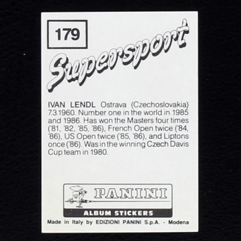 Ivan Landl Panini Sticker No. 179 - Supersport 1987