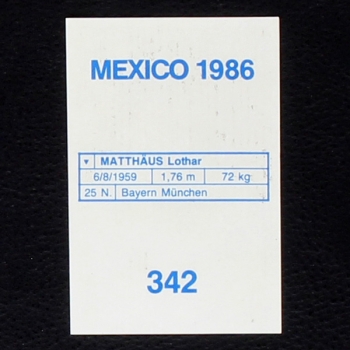 Lothar Matthäus Flash Sticker No. 342 - Mexico 86