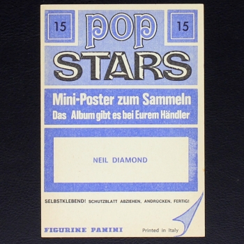 Neil Diamond Panini Sticker No.15  - Pop Stars