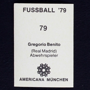 Gregorio Benito Americana Sticker No. 79 - Fußball 79