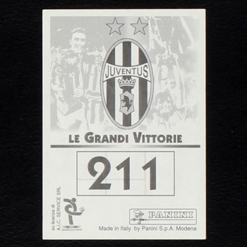 Zinedine Zidane Panini Sticker No. 211 - Juventus Le Grandi Vittorie