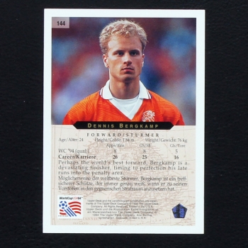 Dennis Bergkamp Upper Deck Trading Card No. 144 - USA 94