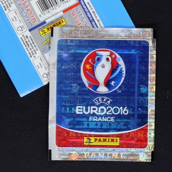 Euro 2016 Panini Sticker Tüte hellblau horizontal