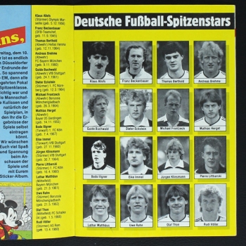 Euro 88 Micky Maus sticker album complete unglued