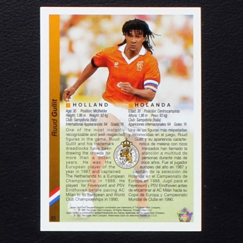 Ruud Gullit Upper Deck Trading Card 76 Serie USA 94