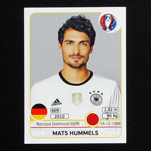 Mats Hummels Panini Sticker No. 244 - Euro 2016- Sticker-Worldwide