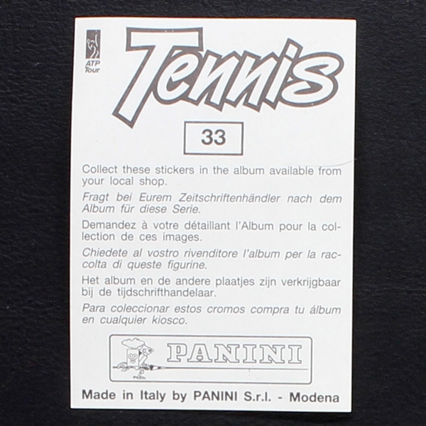 Stefan Edberg Panini Sticker No. 33 - Tennis