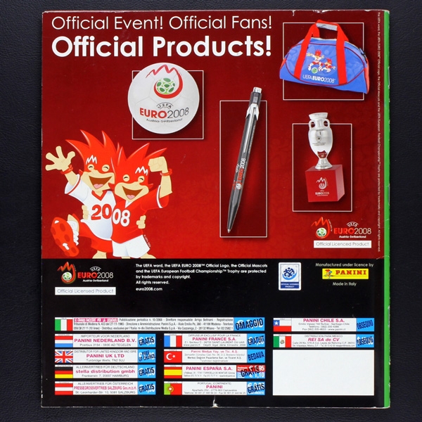 Euro 2008 Panini sticker album complete