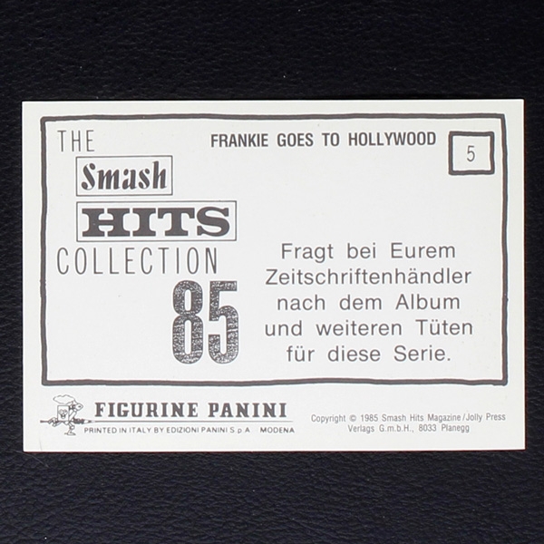 Frankie goes to Hollywood Panini Sticker No. 5 - Smash Hits 85