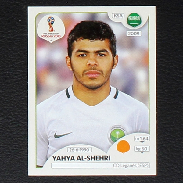 Al-Shehri Panini Sticker No. 66 - Russia 2018