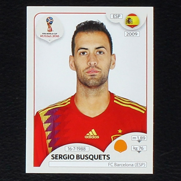 Busquets Panini Sticker No. 141 - Russia 2018