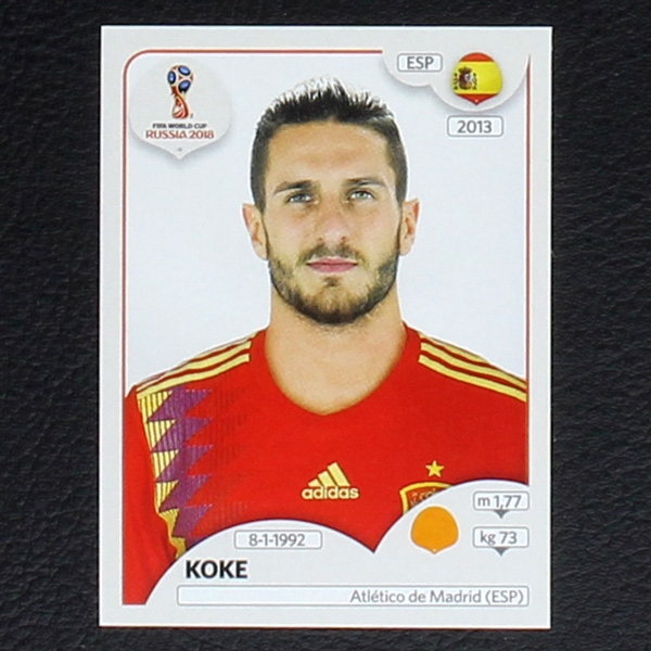 Koke Panini Sticker No. 144 - Russia 2018