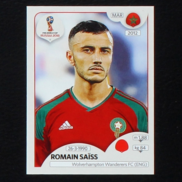 Saiss Panini Sticker No. 157 - Russia 2018