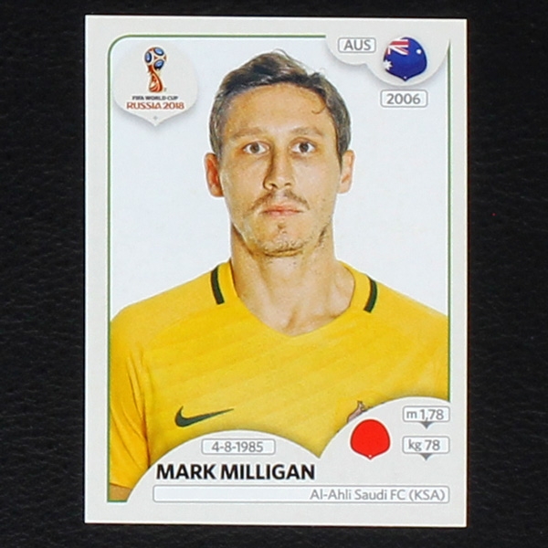 Milligan Panini Sticker No. 221 - Russia 2018