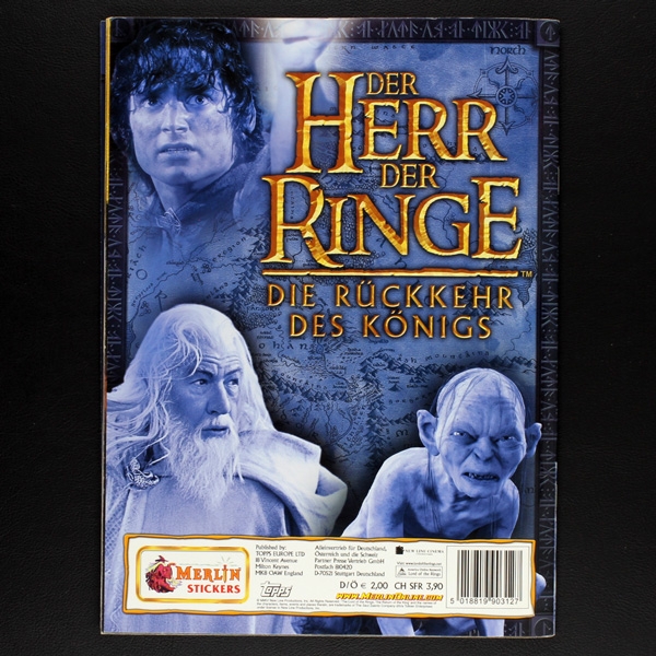 Herr der Ringe 3 Merlin sticker album complete