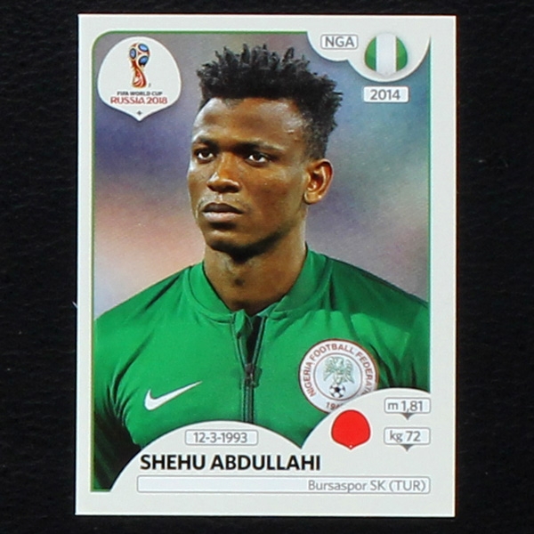 Abdullahi Panini Sticker No. 336 - Russia 2018