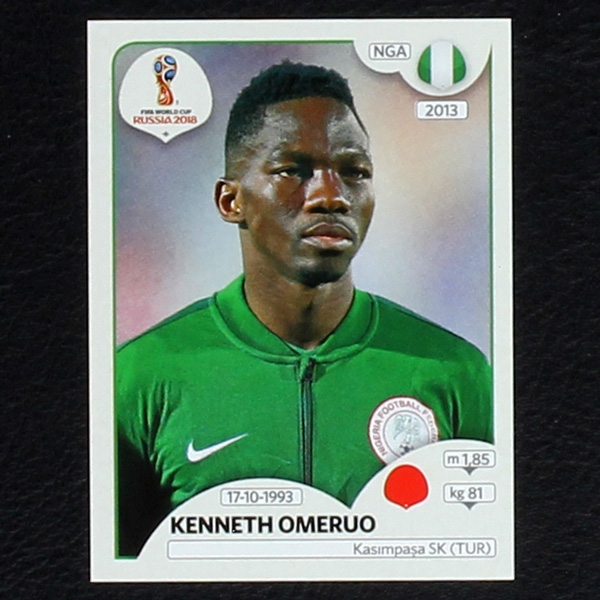 Omeruo Panini Sticker No. 339 - Russia 2018