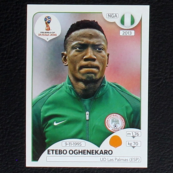 Oghenekaro Panini Sticker No. 343 - Russia 2018