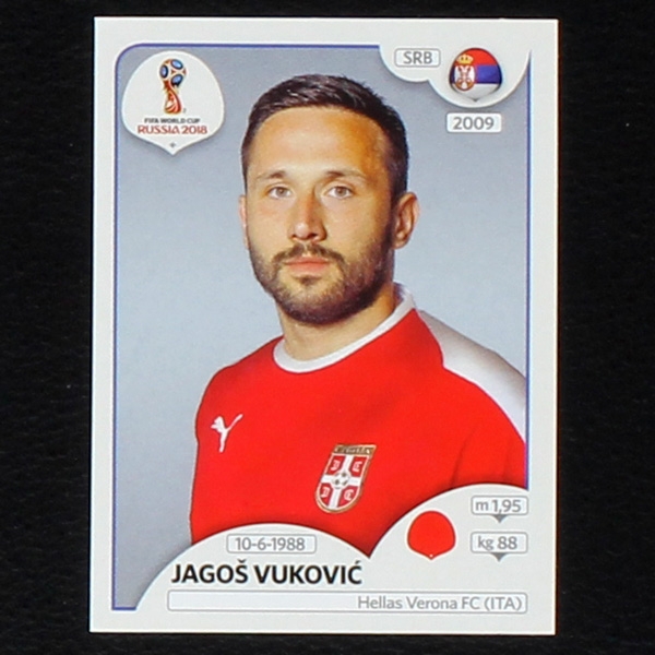 Vukovic Panini Sticker No. 421 - Russia 2018