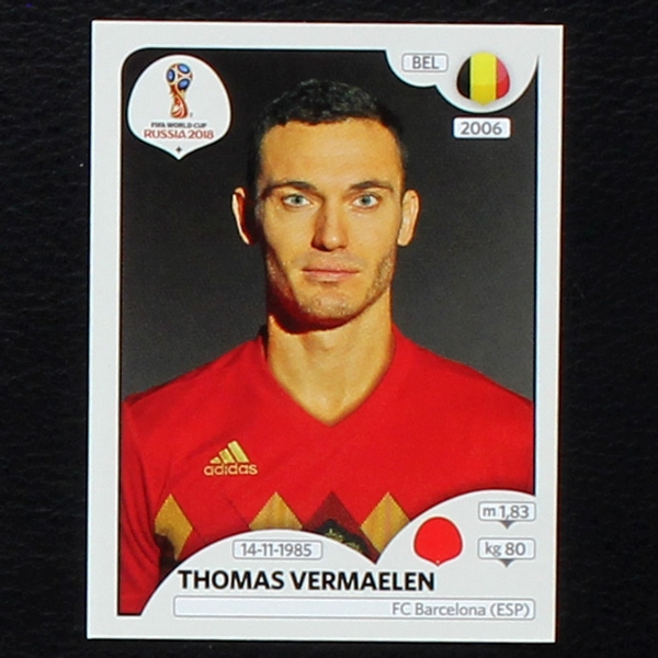 Vermaelen Panini Sticker No. 516 - Russia 2018