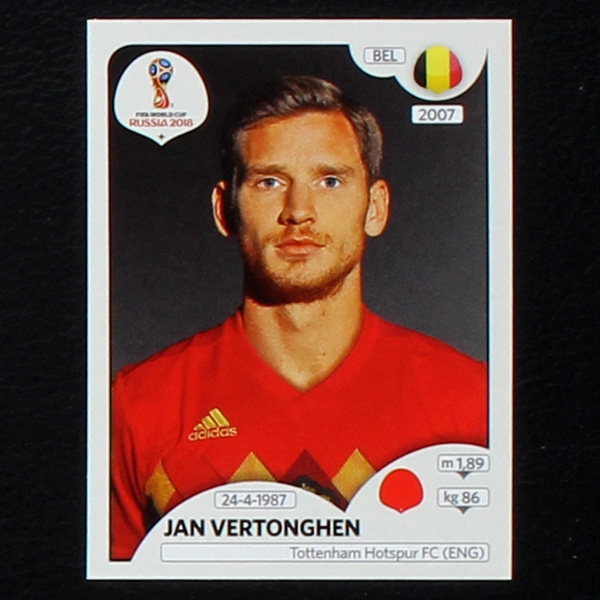 Vertonghen Panini Sticker No. 517 - Russia 2018