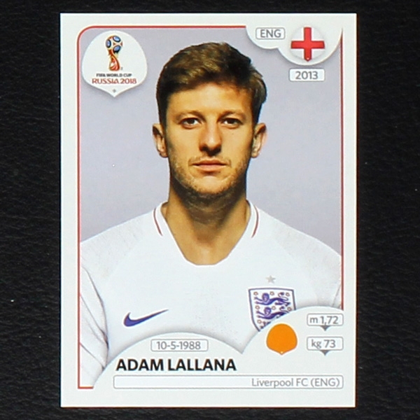 Lallana Panini Sticker No. 586 - Russia 2018