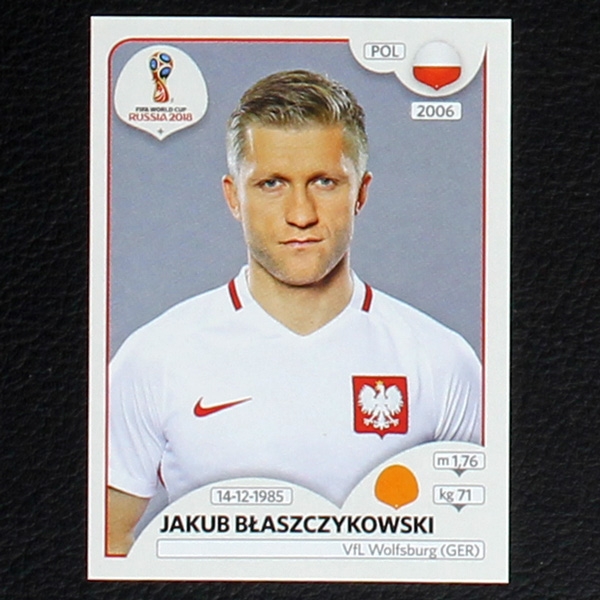 Blaszczykowski Panini Sticker No. 603 - Russia 2018