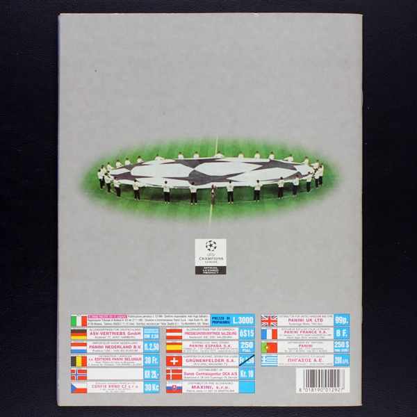 Champions League 1999 Panini Sticker Album komplett