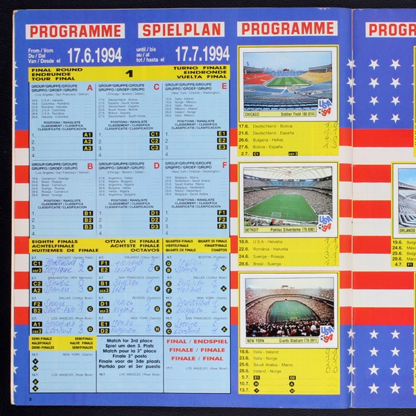 USA 94 Panini Sticker Album komplett - Swiss Version