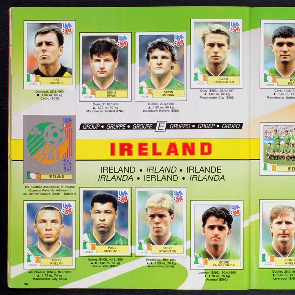 USA 94 Panini Sticker Album komplett - Swiss Version