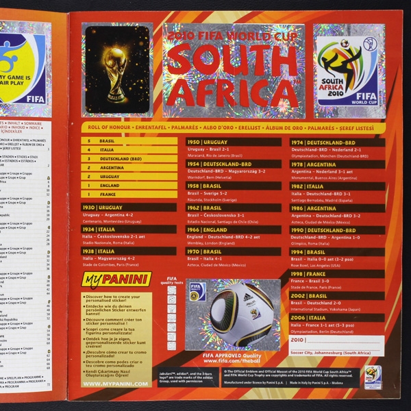 South Africa 2010 Panini Sticker Album komplett - NL