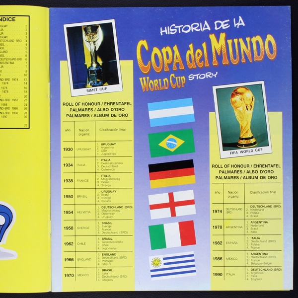 World Cup Story Panini Sticker Album komplett