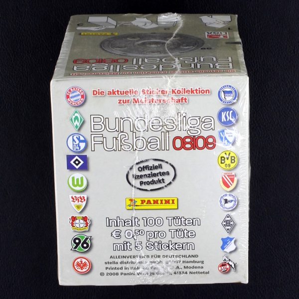 Fußball 2008 Panini Box mit 100 Sticker Tüten
