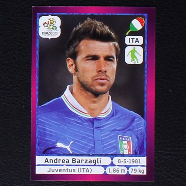 Barzagli Panini Sticker No. 319 - Euro 2012