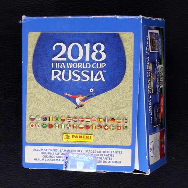 Russia 2018 Panini Box mit 50 Sticker Tüten - Italien Version