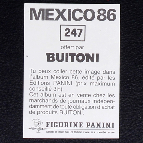 Mexico 86 Nr. 247 Panini Sticker Falcao - Buitoni Version