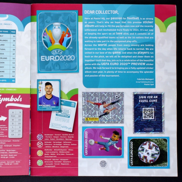 Euro 2020 Preview Panini Sticker Album komplett